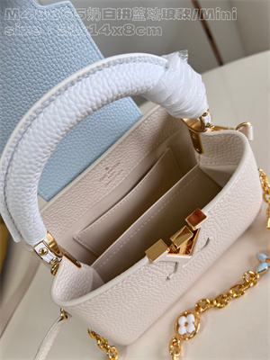 L.V Capucines Mini Bag Taurillon Leather Cream/Blue M48865
