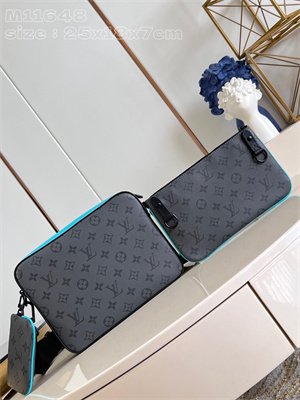 L.V Trio Messenger Monogram Eclipse Reverse coated canvas Turquoise M11648