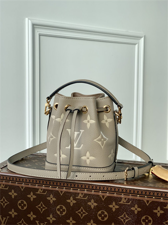 L.V Nano  Noé Bag Monogram Empreinte Tourterelle Gray/Cream M46291