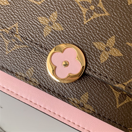 L.V Flore Wallet On Chain Monogram Canvas Pink M67405