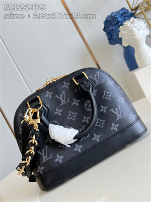 L.V Alma BB Handbag Black Calfskin M12289