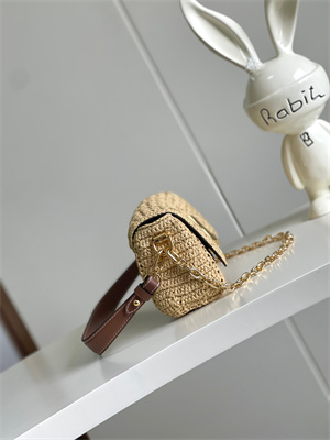 L.V Twist West Raffia and Smooth Calfskin Trim Natural/Tan