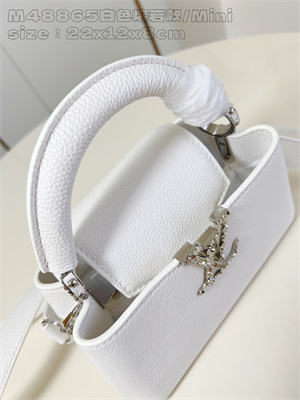 L.V Capucines East-West Mini Grained calfskin White M48865