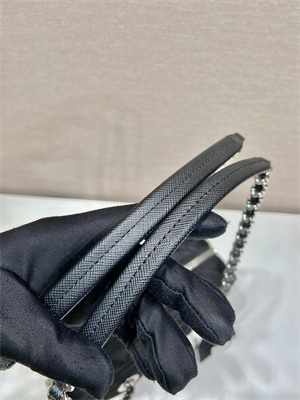 Prada Women’s Black Tessuto Nylon Quilted Shoulder Bag 1BB903