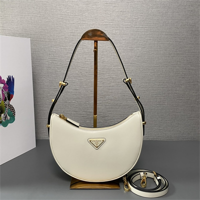 Prada Arqué leather shoulder bag White Color 1BC194