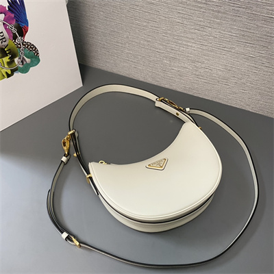 Prada Arqué leather shoulder bag White Color 1BC194