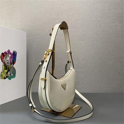 Prada Arqué leather shoulder bag White Color 1BC194