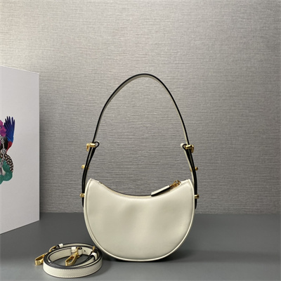 Prada Arqué leather Mini shoulder bag White Color 1BC199