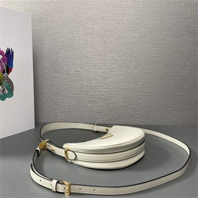Prada Arqué leather Mini shoulder bag White Color 1BC199