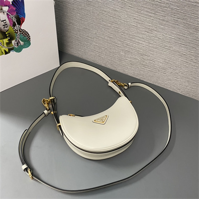 Prada Arqué leather Mini shoulder bag White Color 1BC199
