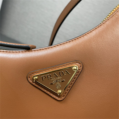 Prada Arqué leather Mini shoulder bag Cognac Color 1BC199