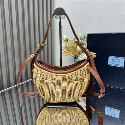 Prada Arqué bag Wicker and leather Natural 1BC202