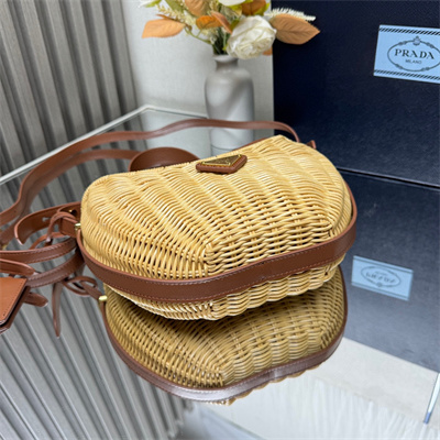Prada Arqué bag Wicker and leather Natural 1BC202
