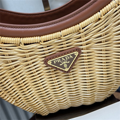 Prada Arqué bag Wicker and leather Natural 1BC202