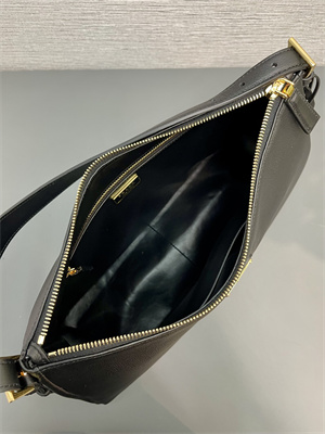Prada Aimée large leather shoulder bag Black Color 1BC228