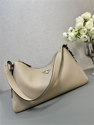 Prada Aimée large leather shoulder bag Travertine Color 1BC228