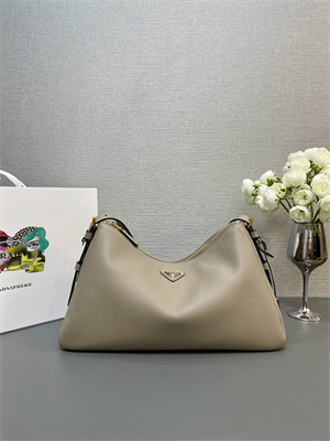 Prada Aimée large leather shoulder bag Travertine Color 1BC228