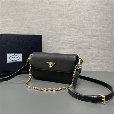 Prada Saffiano leather mini-bag Black Color 1BD356