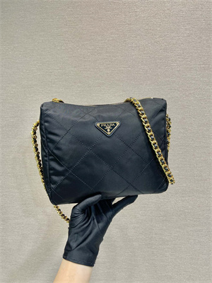 Prada Vintage Re-Nylon Padded Shoulder Bag Black 1BD646