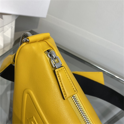Prada Triangle leather shoulder bag Yellow Color 1BH190