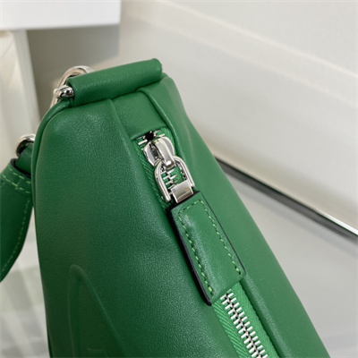 Prada Triangle leather shoulder bag Green Color 1BH190