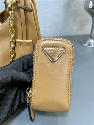 Prada Re-Edition naplak patent leather mini-bag Brown Color 1BH204