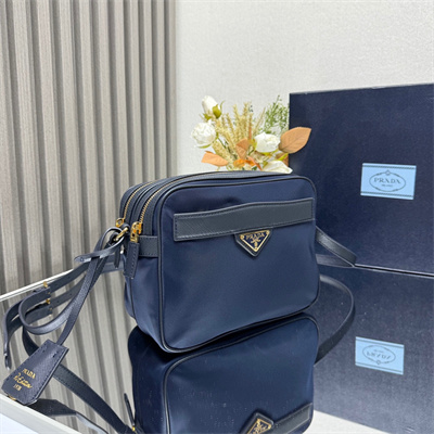 Prada Re-Edition 1978 Re-Nylon and Saffiano leather mini shoulder bag Navy 1BH218