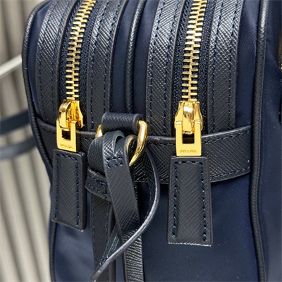 Prada Re-Edition 1978 Re-Nylon and Saffiano leather mini shoulder bag Navy 1BH218