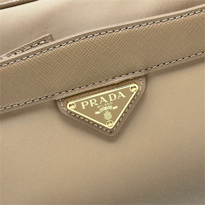 Prada Re-Edition 1978 Re-Nylon and Saffiano leather mini shoulder bag Beige 1BH218