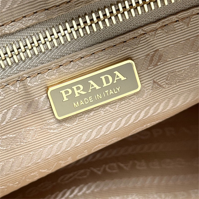Prada Re-Edition 1978 Re-Nylon and Saffiano leather mini shoulder bag Beige 1BH218