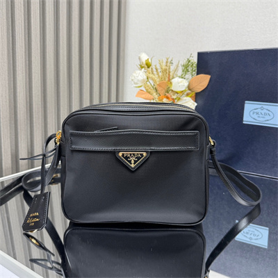 Prada Re-Edition 1978 Re-Nylon and Saffiano leather mini shoulder bag Black 1BH218