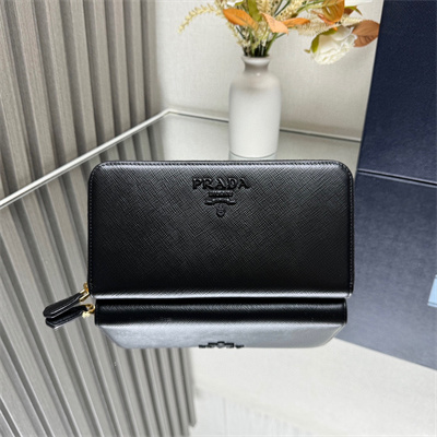 Prada Large Saffiano Leather Wallet Black 1ML506