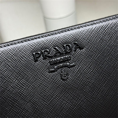 Prada Large Saffiano Leather Wallet Black 1ML506