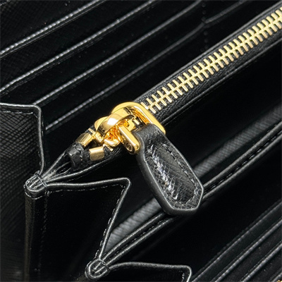Prada Large Saffiano Leather Wallet Black 1ML506