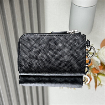 Prada Saffiano Leather Key Charm Holder Black Color 1TT085