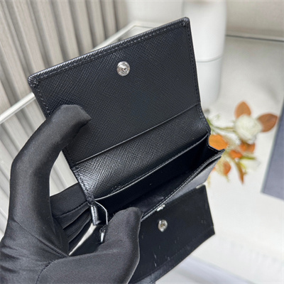 Prada Saffiano Leather Card Holder Black 2MC122