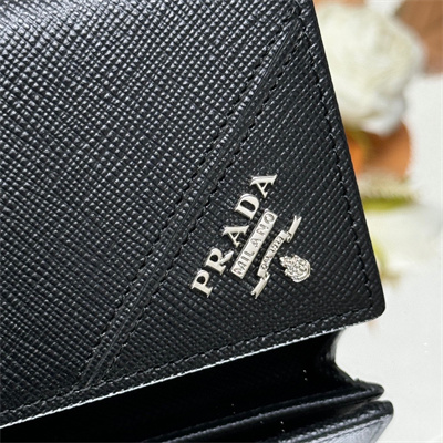 Prada Saffiano Leather Card Holder Black 2MC122