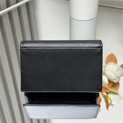 Prada Saffiano Leather Card Holder Black 2MC122