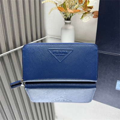Prada Saffiano Leather Wallet Blue 2ML317