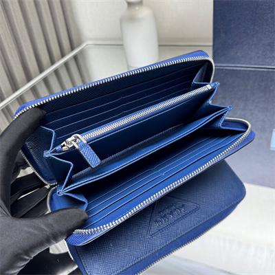 Prada Saffiano Leather Wallet Blue 2ML317