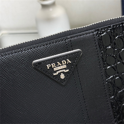Prada Saffiano Leather Pouch Black 2NH005
