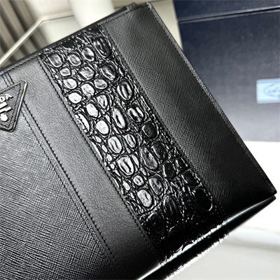 Prada Saffiano Leather Pouch Black 2NH005