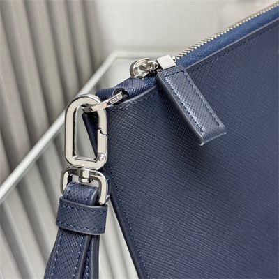 Prada Saffiano Leather Pouch Navy 2NH005