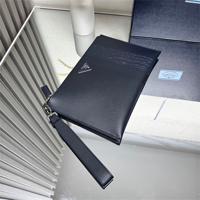 Prada Saffiano Leather Pouch Navy 2NH005