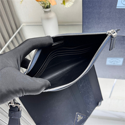 Prada Saffiano Leather Pouch Navy 2NH005