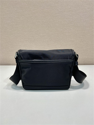 Prada Re-Nylon and Saffiano leather shoulder bag Black 2VD070