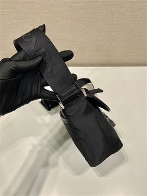 Prada Re-Nylon and Saffiano leather shoulder bag Black 2VD070