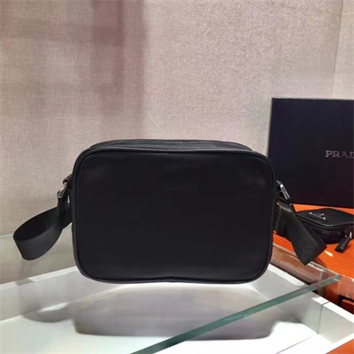 Prada Re-Nylon and Saffiano leather shoulder bag Black 2VH048