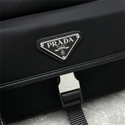 Prada Re-Nylon and Saffiano leather shoulder bag Black 2VH133B