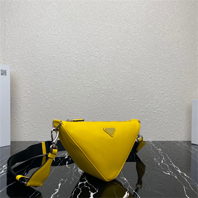 Prada Triangle leather shoulder bag Yellow Color 2VH155